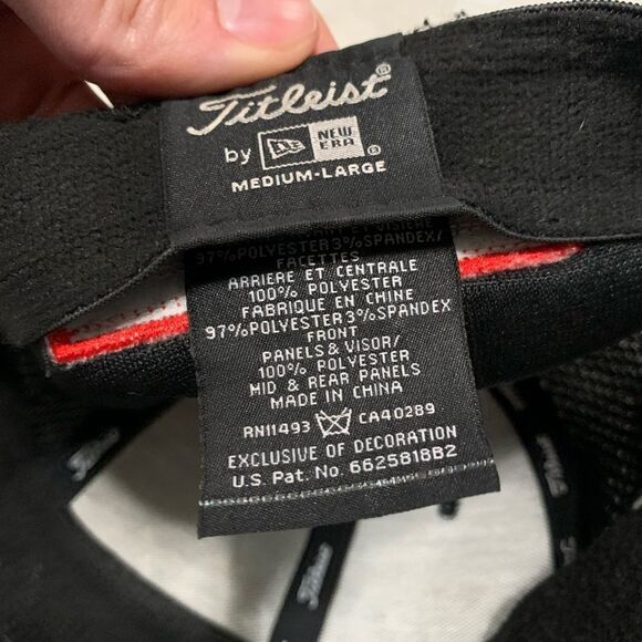 Titleist FJ  Pro V1 Golf Hat Cap Fitted Mesh Deep Back Sz M/L - Black - Picture 6 of 6